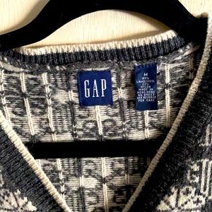 Gap Lambswool Button Up Cardigan Grey Vintage
